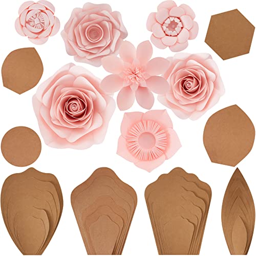 Henoyso 28 Pcs Paper Flowers Template Kit DIY Paper Flower Decorations for Wall Rose Peony Daisy Daffodil Template Kit for Wedding Birthday Baby Shower Photography Backdrop - Image 1