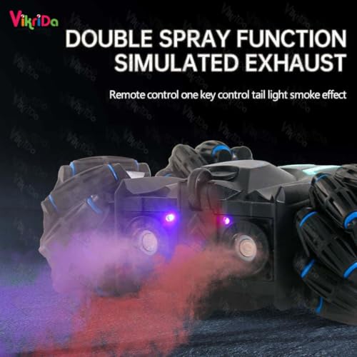 VikriDA RC 4x4 Gesture Control Drift Car | 360° Stunt Car with Double Smoke, RGB Lights, Spray Mist, Rechargeable Toy - Image 3
