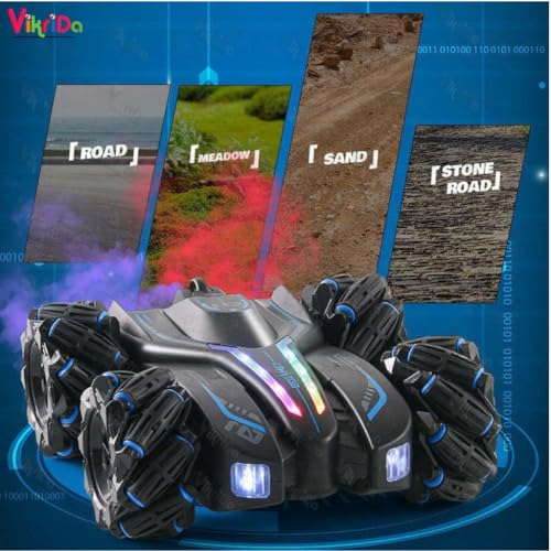 VikriDA RC 4x4 Gesture Control Drift Car | 360° Stunt Car with Double Smoke, RGB Lights, Spray Mist, Rechargeable Toy - Image 5