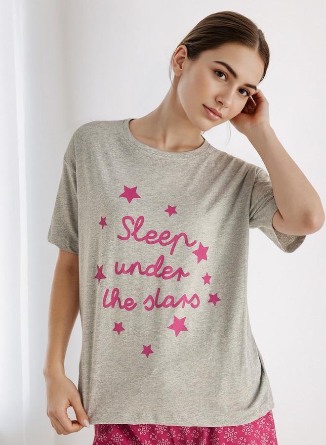 سبلاش فيڤ طقم بيجامة قطنية تي شيرت وشورت - Image 2