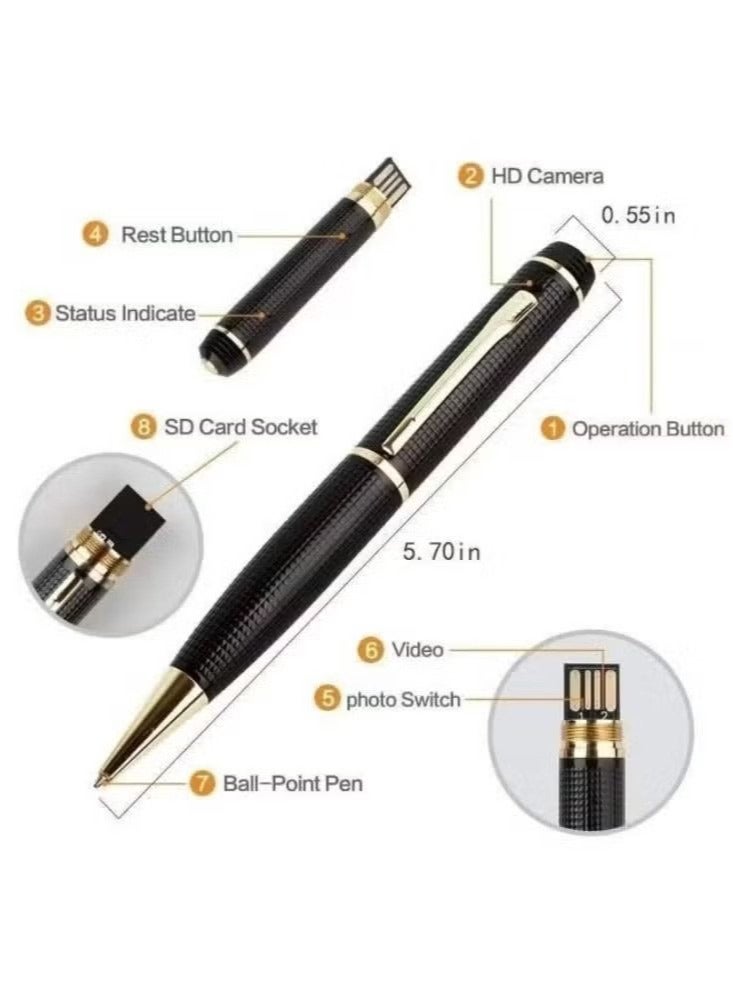 Generic Upgraded Golden HD Pen Camera With 1080p HD Video And Audio Recording - Image 2