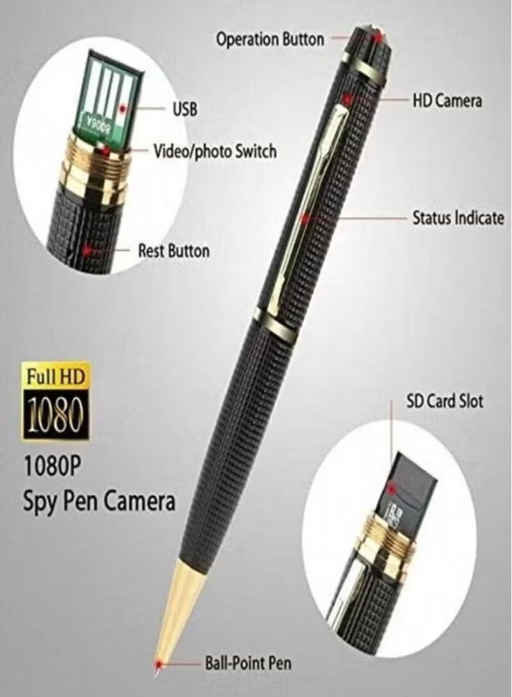 Generic Upgraded Golden HD Pen Camera With 1080p HD Video And Audio Recording - Image 3