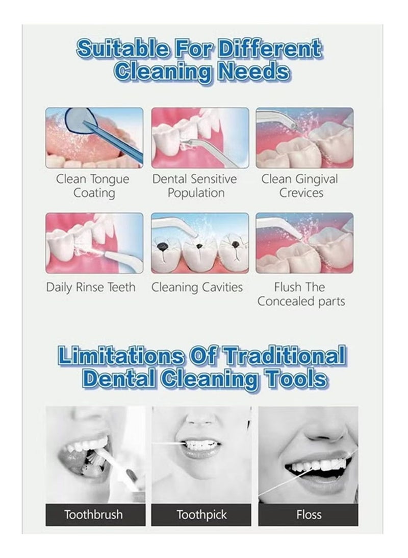 waterpluse Water Flosser Oral Irrigator, 800 ml Dental Water Tooth Cleaner, 10 Adjustable Pressures, Electric Flosser for Teeth / Braces, 5 Home Jets Professional Water Flosser Oral Irrigator（Green） - Image 5