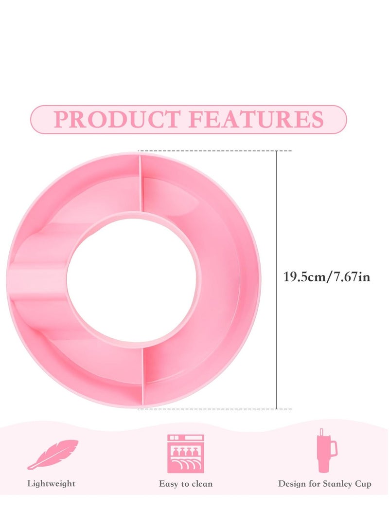 الأزرق جي دبليو 40oz Snack Bowl for Stanley Cup, Reusable Ring Compatible, Tumbler with Handle, Cute Water Bottle Accessories Long Silione, Pink - Image 5