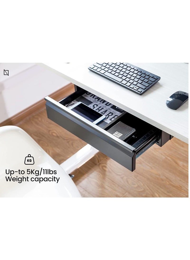 Under Desk Storage Drawer, Standing Desk Accessories By Navodesk (Black)