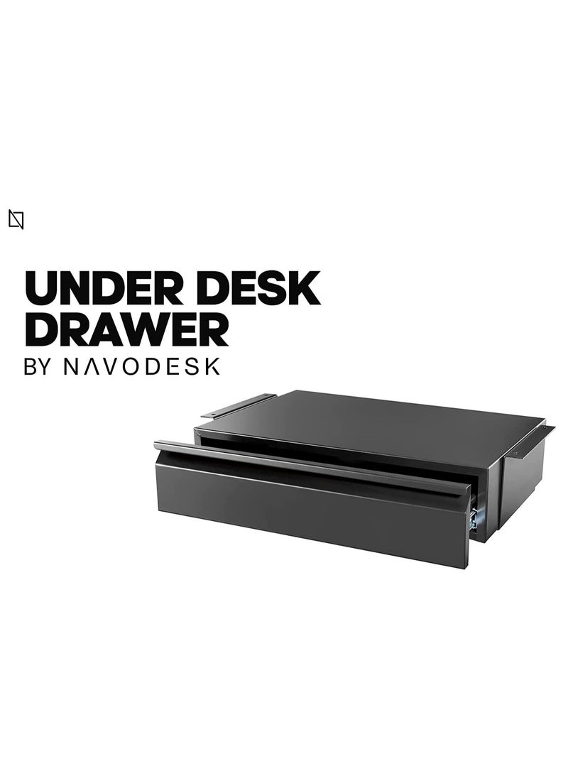 Under Desk Storage Drawer, Standing Desk Accessories By Navodesk (Black)