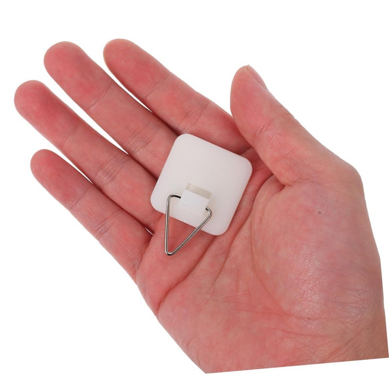 50 PCS White Square Non Trace Wall Picture Hangers Strong Hold Adhesive Photo Frame Hooks Smooth Surfaces - Image 5