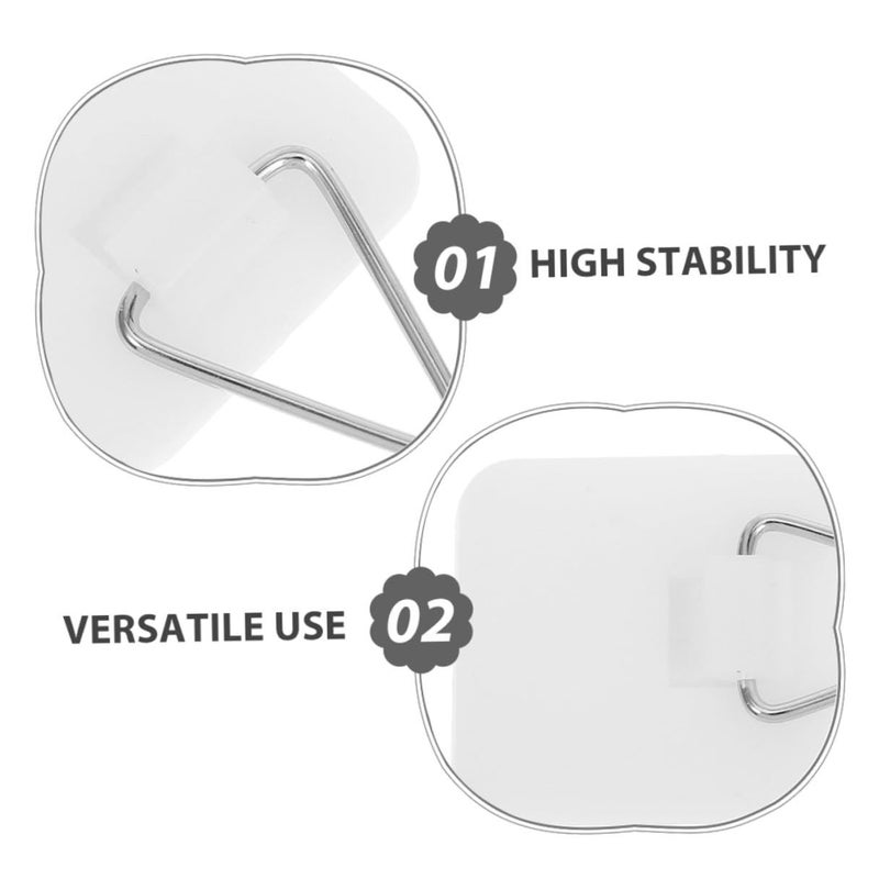50 PCS White Square Non Trace Wall Picture Hangers Strong Hold Adhesive Photo Frame Hooks Smooth Surfaces - Image 4