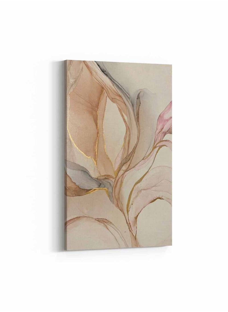 LOWHA Framed Canvas Wall Art Stretched Over Wooden Frame, Abstract Painting, For Home, Living Room, Office Decor  - Image 1