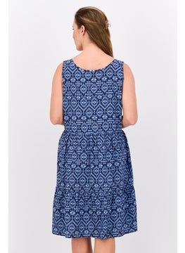 Swiss Alps Women All Over Print Mini Dress, Navy  - Image 3