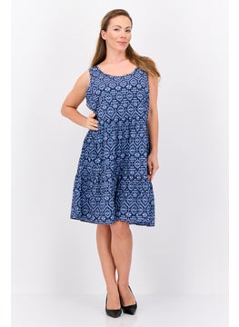Swiss Alps Women All Over Print Mini Dress, Navy  - Image 4