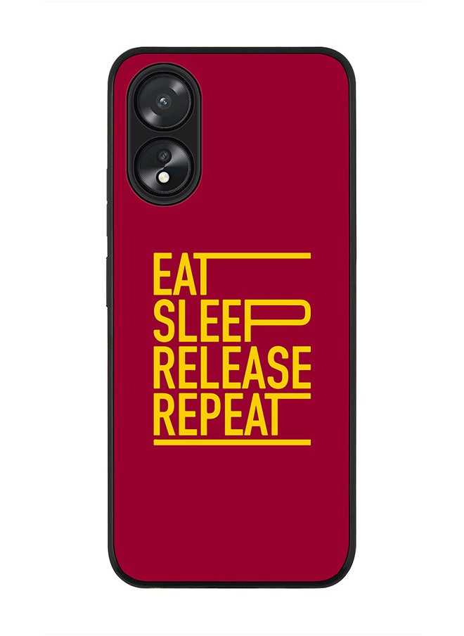 Stylizedd - Rugged Black Edge case for Oppo A18 / Oppo A38, Slim fit Soft Case Flexible Rubber Edges Anti Drop TPU Gel Thin Cover - Eat Sleep Release Repeat - Image 1