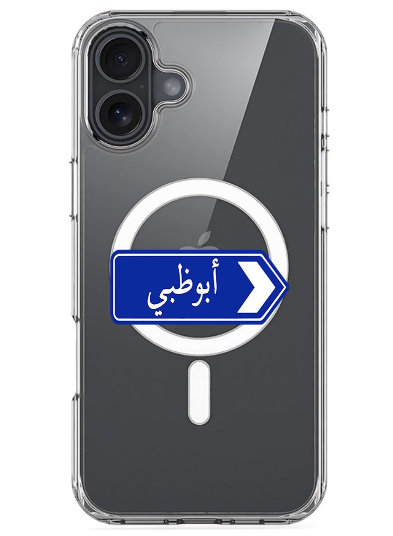 Theodor Magnetic Case for Apple iPhone 17 Compatible with MagSafe Wireless Charging, Shockproof Phone Bumper Cover - abudhabi blue sign board - Image 1