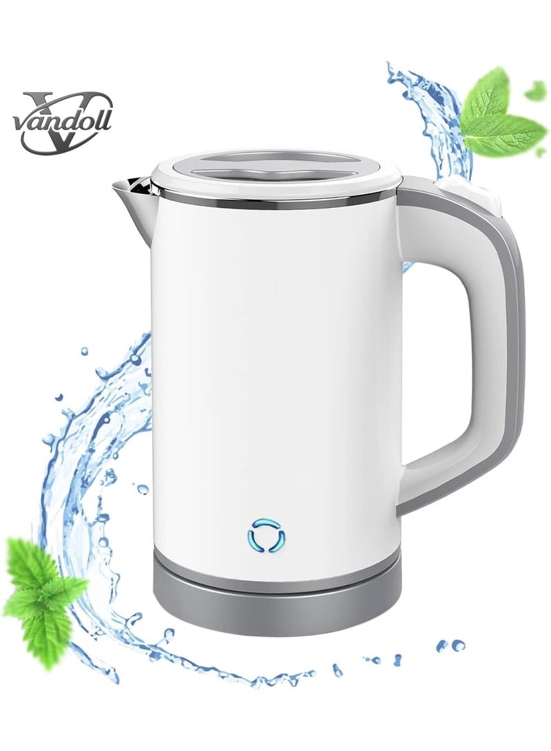 Vandoll 0.8L Small Electric Kettle, 600W Fast Boil Stainless Steel Portable Travel Kettle for Boiling Water Double-wall Tea Kettle, Auto-off Dry Protection - Image 1