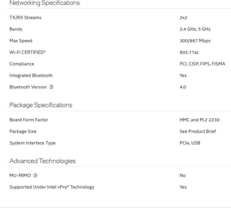 MQUPIN بطاقة الشبكة اللاسلكية ثنائية النطاق - بطاقة Intel 7260.HMW اللاسلكية ثنائية النطاق - محول الشبكة AC 7260 + Bluetooth 4.0 للاستخدام مع بطاقة Intel AC نصف Mini Pcie 802.11 b/a/g/n/ac (1 عبوة) - Image 3