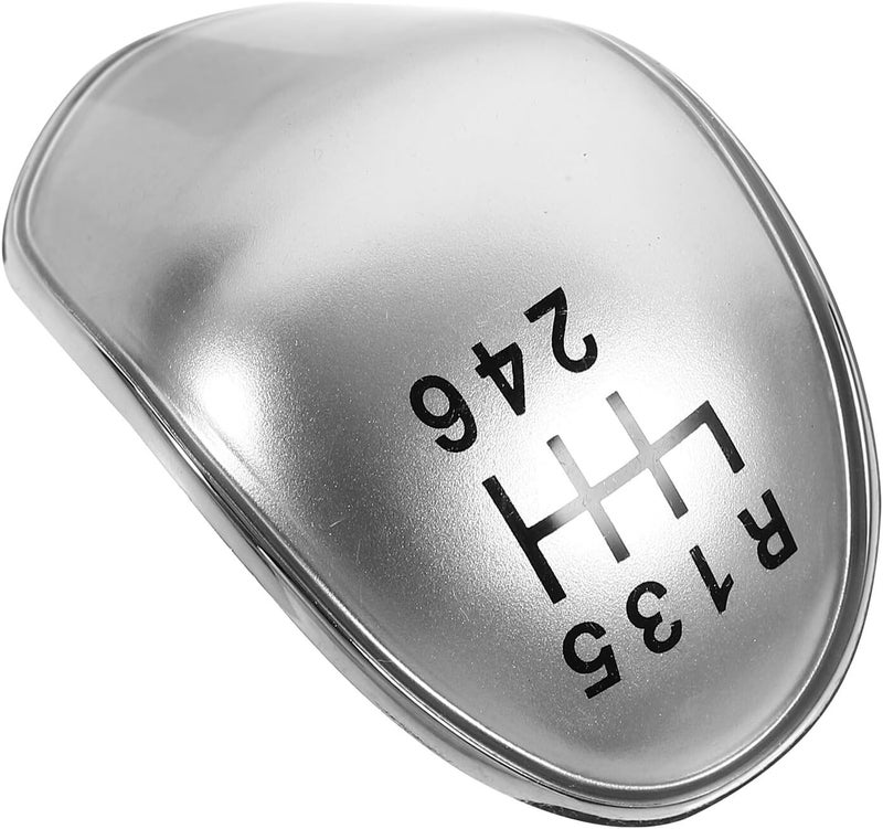 FUOYLOO Car Gear Lever Stick Handle 6-Speed Manual Shift Knob Replacement Cap for Compact Hatchback Fiesta Model Silver Gear Stick Knob Insert Cover for Manual Transmission - Image 1