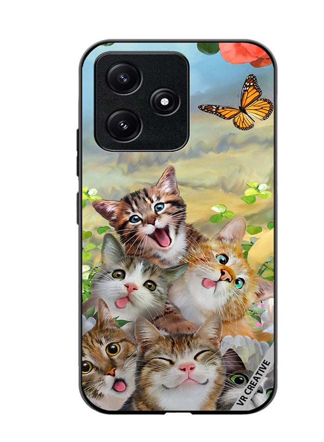 VR CREATIVE Protective Case Cover For Xiaomi Poco M6 Pro 5G Cats Design Multicolour - Image 1