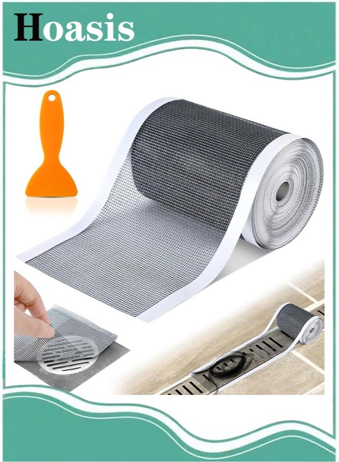 Hoasis Self-Adhesive Shower Drain Hair Catcher Mesh Stickers,Cutable Drain Catcher Anti-Clogging Filter Sticker,Kitchen Bathroom Floor Drain Catcher Anti-Clogging Filter Sticker ﻿  - Image 1