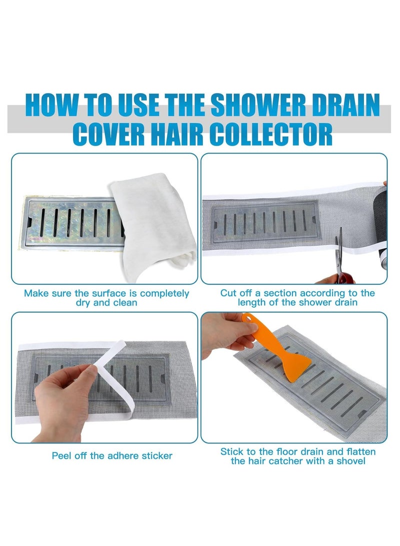 Hoasis Self-Adhesive Shower Drain Hair Catcher Mesh Stickers,Cutable Drain Catcher Anti-Clogging Filter Sticker,Kitchen Bathroom Floor Drain Catcher Anti-Clogging Filter Sticker ﻿  - Image 4