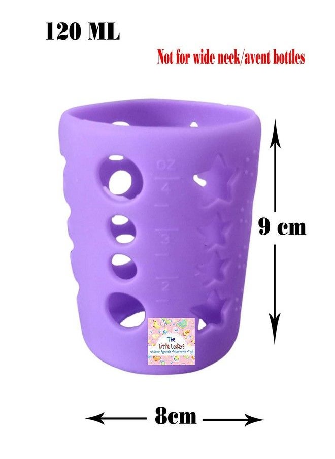 The Little Lookers Baby Feeding Bottle Silicone Warmer Cover Sleeve Holder Insulated Protection For Newborns Infants Babies (Pack Of 2) (Pink & Purple 120 Ml)  - Image 4