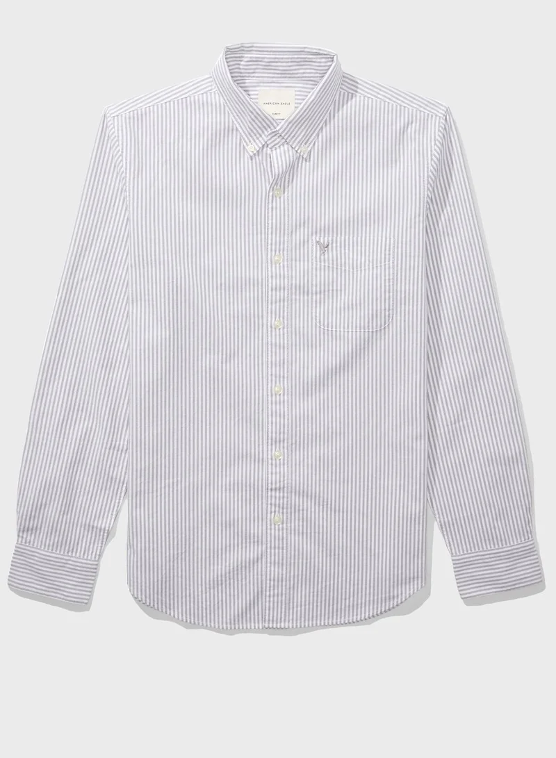 American Eagle Striped Slim Fit Shirt