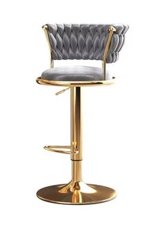 DubaiGallery Modern Velvet Adjustable Barstools 360° Swivel Counter Stools with Golden Base Upholstered Open Back Tall Bar Chairs with Footrest for Home Pub Kitchen  - Image 2