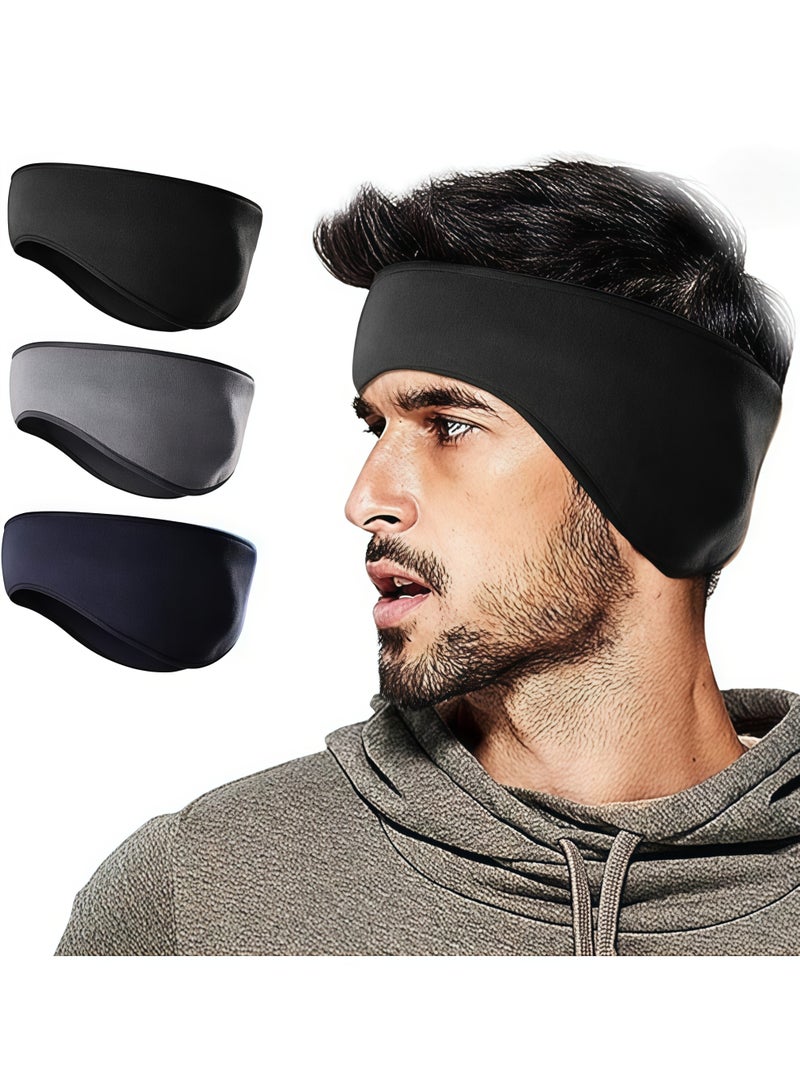 3PCS Ear Warmer Headband Muffs for Women Men Winter Fleece Thermal Cold Weather Windproof Covers Soft Full Cover Band Fitness Running Cycling - Image 1