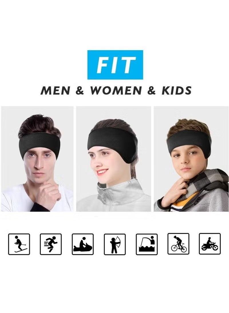 3PCS Ear Warmer Headband Muffs for Women Men Winter Fleece Thermal Cold Weather Windproof Covers Soft Full Cover Band Fitness Running Cycling - Image 4