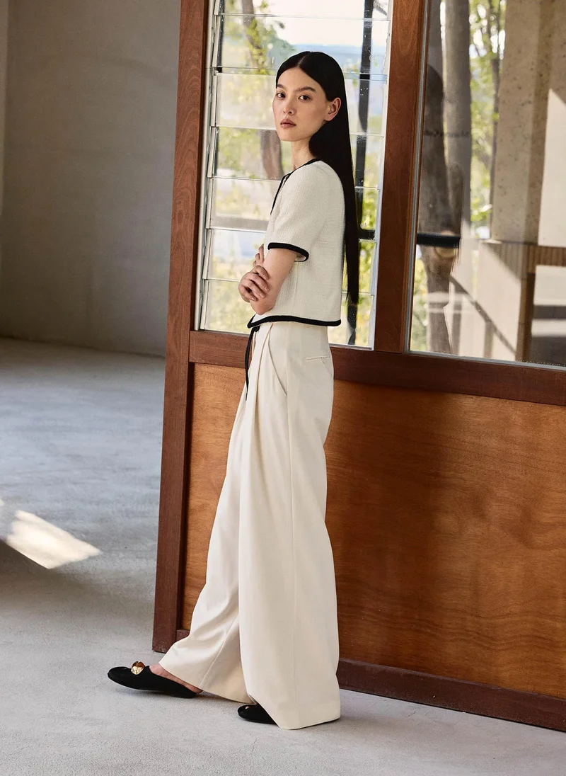 Lichi  Palazzo trousers in viscose with a slim belt for Women | Best Price UAE