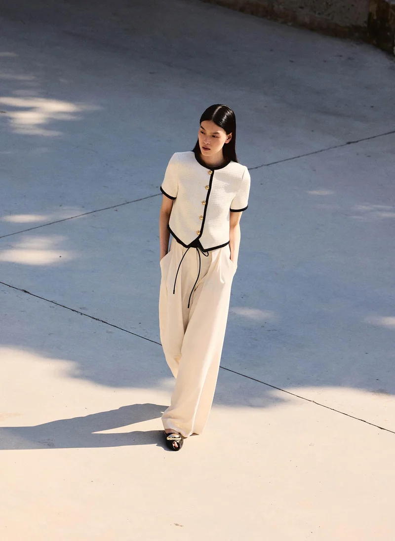 Lichi  Palazzo trousers in viscose with a slim belt for Women | Best Price UAE