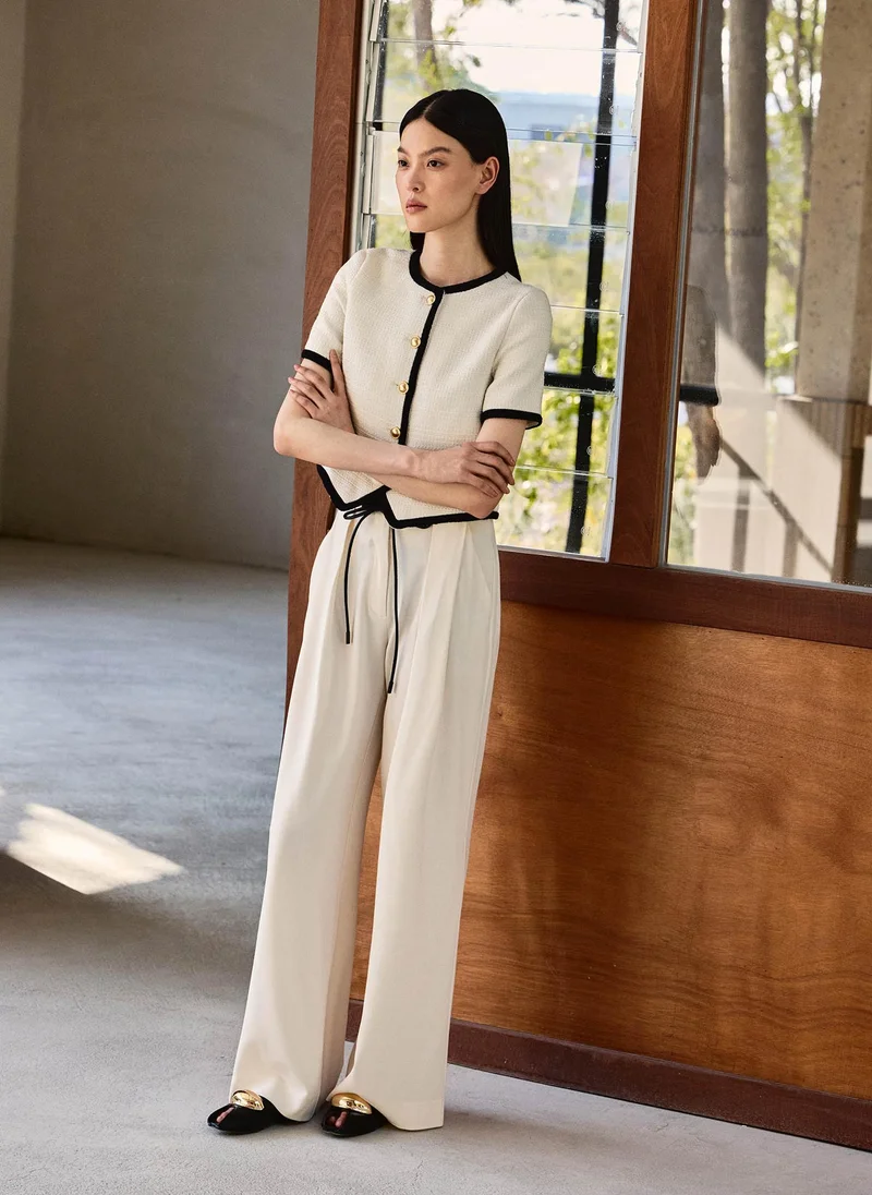 Lichi  Palazzo trousers in viscose with a slim belt for Women | Best Price UAE