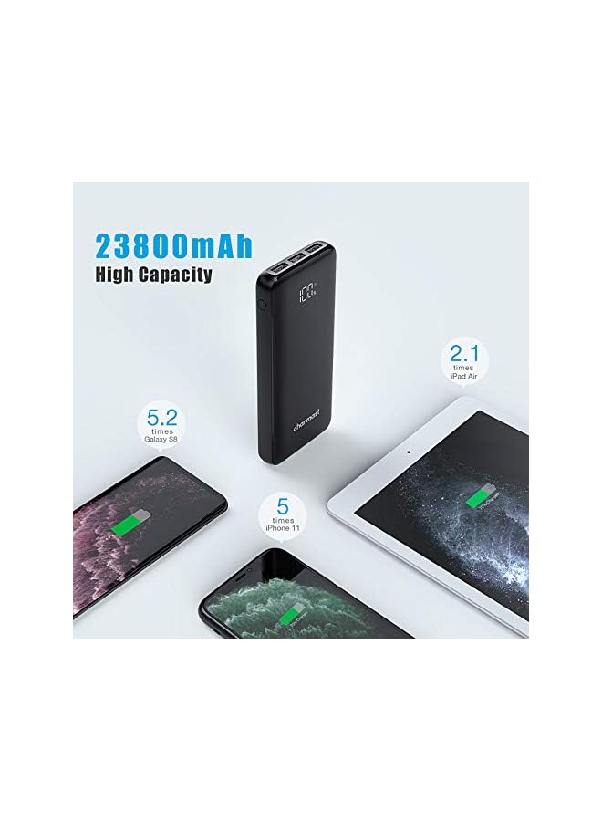 Power Bank Pd 23800Mah Usb C 18W Power Delivery Portable Charger Led Display Battery Pack With 2 Input And 4 Output Compatible With Cell Phone Tablets