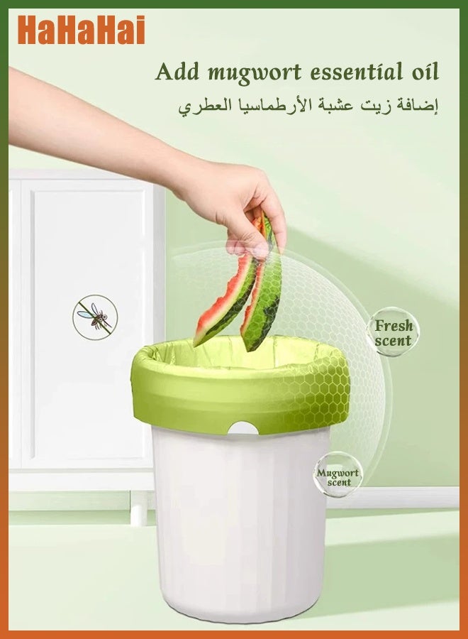 HaHaHai 4 Gallon Mugwort Scented Drawstring Trash Bags, Extra Thick, Tear-Resistant, Antibacterial Silver Ion Garbage Bags for Kitchen, Bathroom, Bedroom, Leak-Proof , 2 Rolls 200 Bags, 45×45cm - Image 3