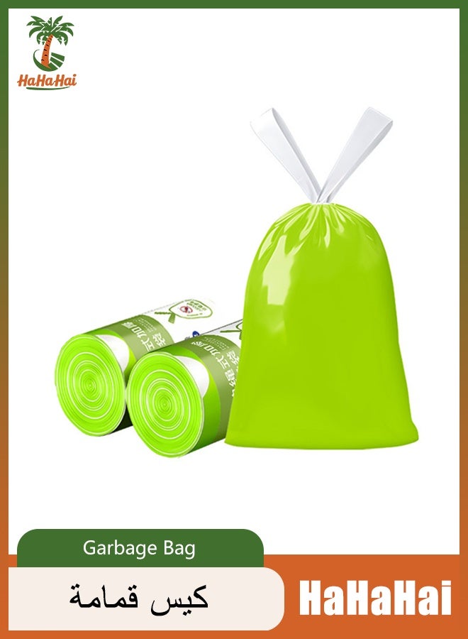 HaHaHai 4 Gallon Mugwort Scented Drawstring Trash Bags, Extra Thick, Tear-Resistant, Antibacterial Silver Ion Garbage Bags for Kitchen, Bathroom, Bedroom, Leak-Proof , 2 Rolls 200 Bags, 45×45cm - Image 1