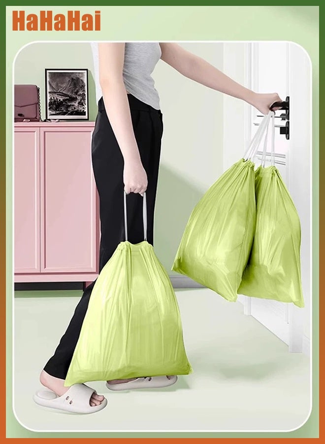 HaHaHai 4 Gallon Mugwort Scented Drawstring Trash Bags, Extra Thick, Tear-Resistant, Antibacterial Silver Ion Garbage Bags for Kitchen, Bathroom, Bedroom, Leak-Proof , 2 Rolls 200 Bags, 45×45cm - Image 4
