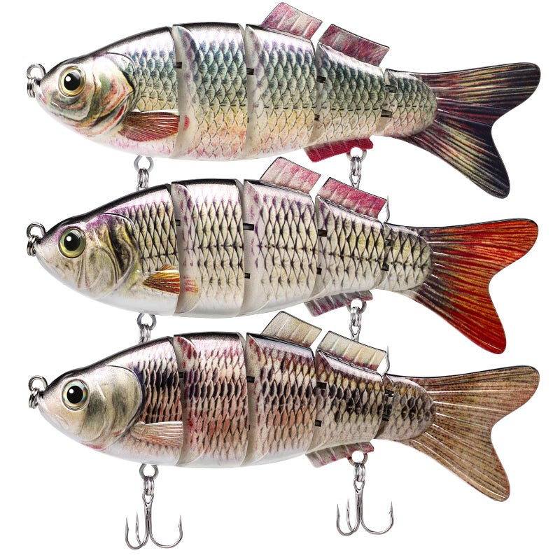 TRUSCEND Fishing Lures for Bass Trout Segmented Multi Jointed Swimbaits Slow Sinking Swimming Lures for Freshwater Saltwater Fishing Lures Kit - Image 1