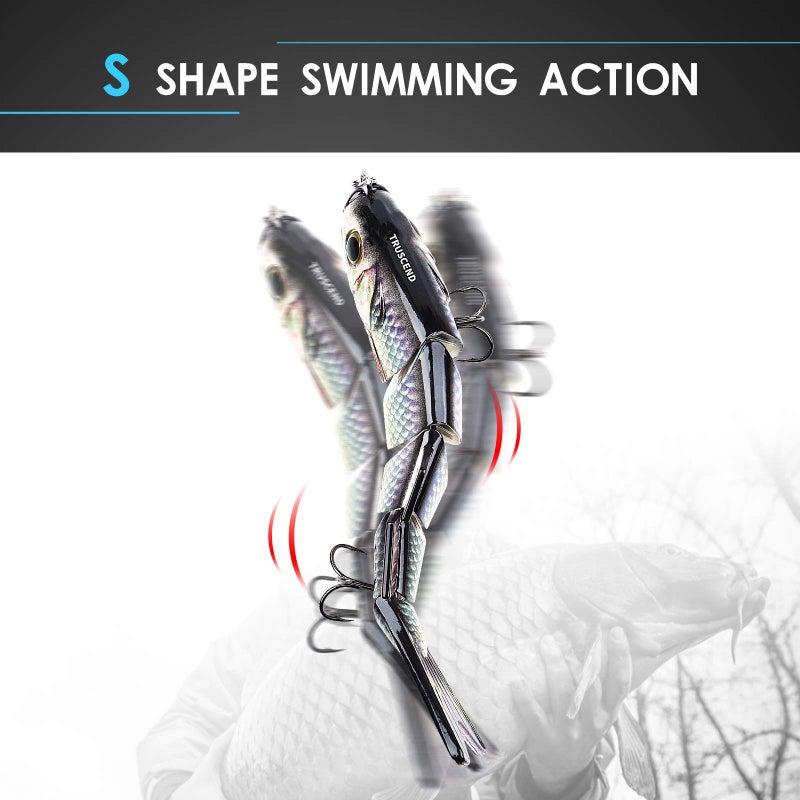 TRUSCEND Fishing Lures for Bass Trout Segmented Multi Jointed Swimbaits Slow Sinking Swimming Lures for Freshwater Saltwater Fishing Lures Kit - Image 5