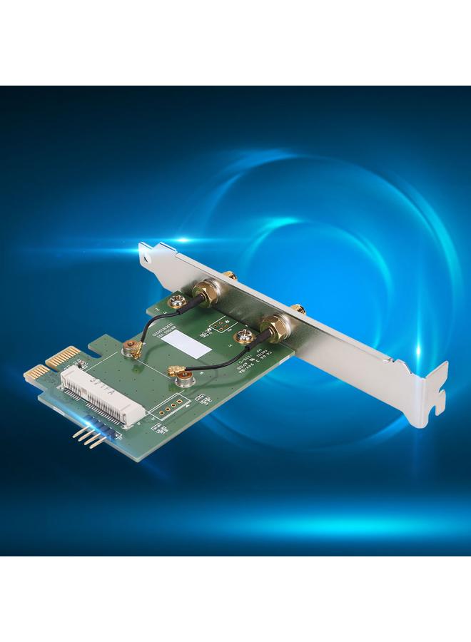 Wireless Wifi Network Adapter Card Mini PCI-EX1 to PCI-E Desktop Adapter with 2 Antennas