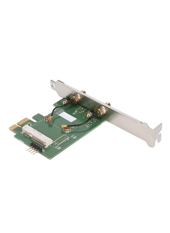 Wireless Wifi Network Adapter Card Mini PCI-EX1 to PCI-E Desktop Adapter with 2 Antennas