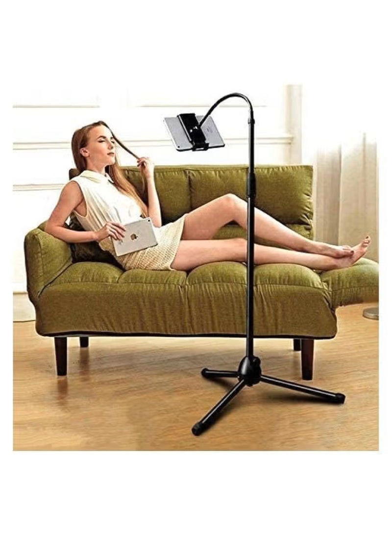 Adjustable 360° Tripod Mobile Tablet Stand Universal Holder For Phone And Tablet 3.5-12.5 Inch Black - Image 1