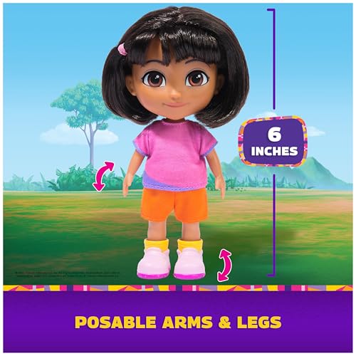 Dora, Best Friends Dora & Boots Set, 6-inch Doll with Clothes, Backpack & Boots Toy Figure, Kids Toys for Girls & Boys Ages 3 and Up - Image 4