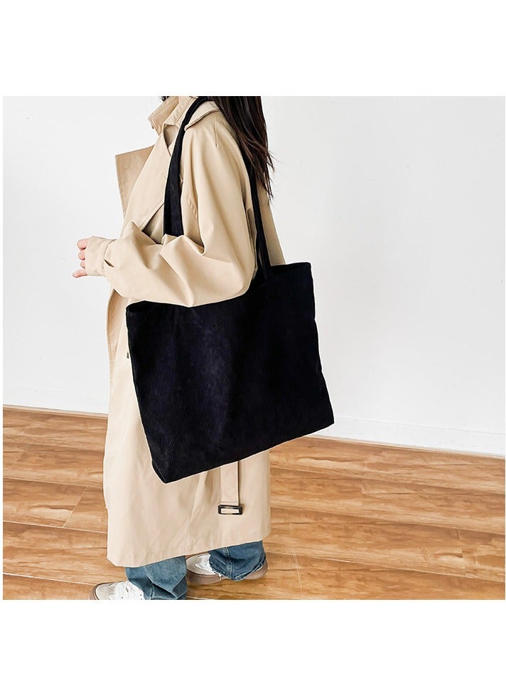 Large Capacity Corduroy Tote Shopping Bag For Woman - Image 2