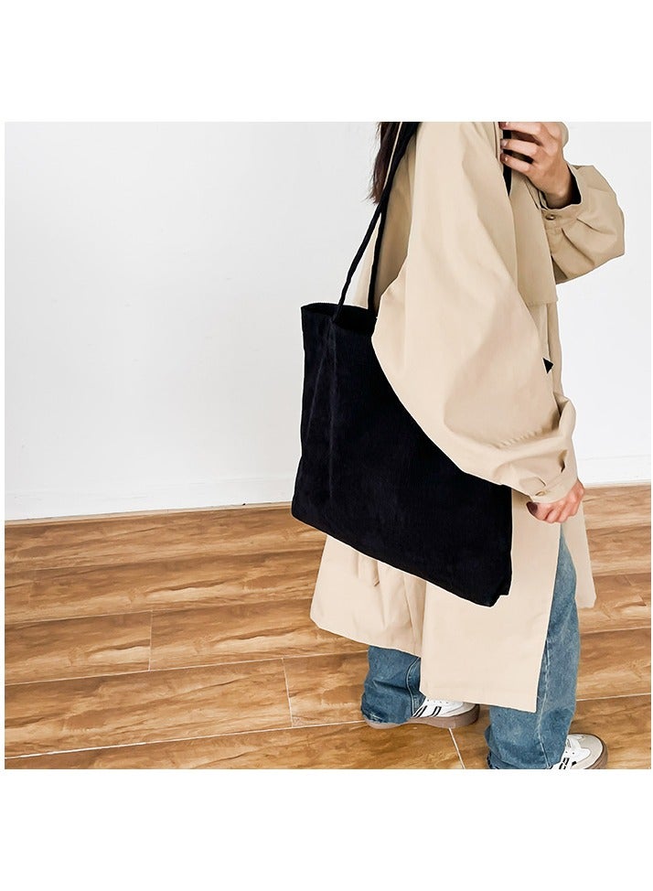 Large Capacity Corduroy Tote Shopping Bag For Woman - Image 4