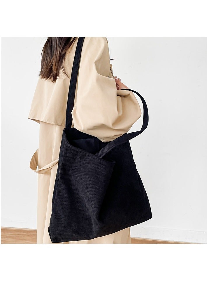 Large Capacity Corduroy Tote Shopping Bag For Woman - Image 3