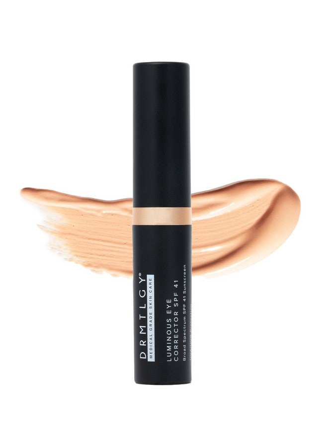درمتلجي كريم تصحيح لون العين المضيء من DRMTLGY بعامل حماية من الشمس 41، مصحح لون تحت العين للهالات السوداء، كريم ملون مضاد للشيخوخة للعين، سيروم مرطب للعين بلمسة خوخي، متوسط - Image 1