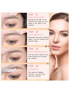 Excefore 6 Pcs Eyebrow Trimmer Set, Stainless Steel Curved Eyebrow Razor Eyebrow Scissors With Comb, Beauty Tool For Beginners Suitable For Any Skin Type Hair Removal Accessories For Men Women  - Image 3