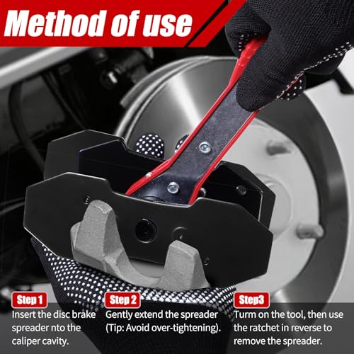 BCJCLTS Brake Tools, Brake Caliper Compression Tool, Brake Caliper Tool, Caliper Piston Compressor Tool with 2 Heavy-Duty Caliper Hooks, Car Disc Brake Repair (Large Size red) - Image 5