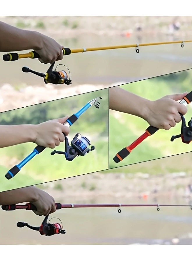 جمورو مجموعة صنارة صيد كاملة مع صنارة صيد تلسكوبية وبكرة دوارة وطعوم وخطافات ومجموعة صنارة سفر - Image 3