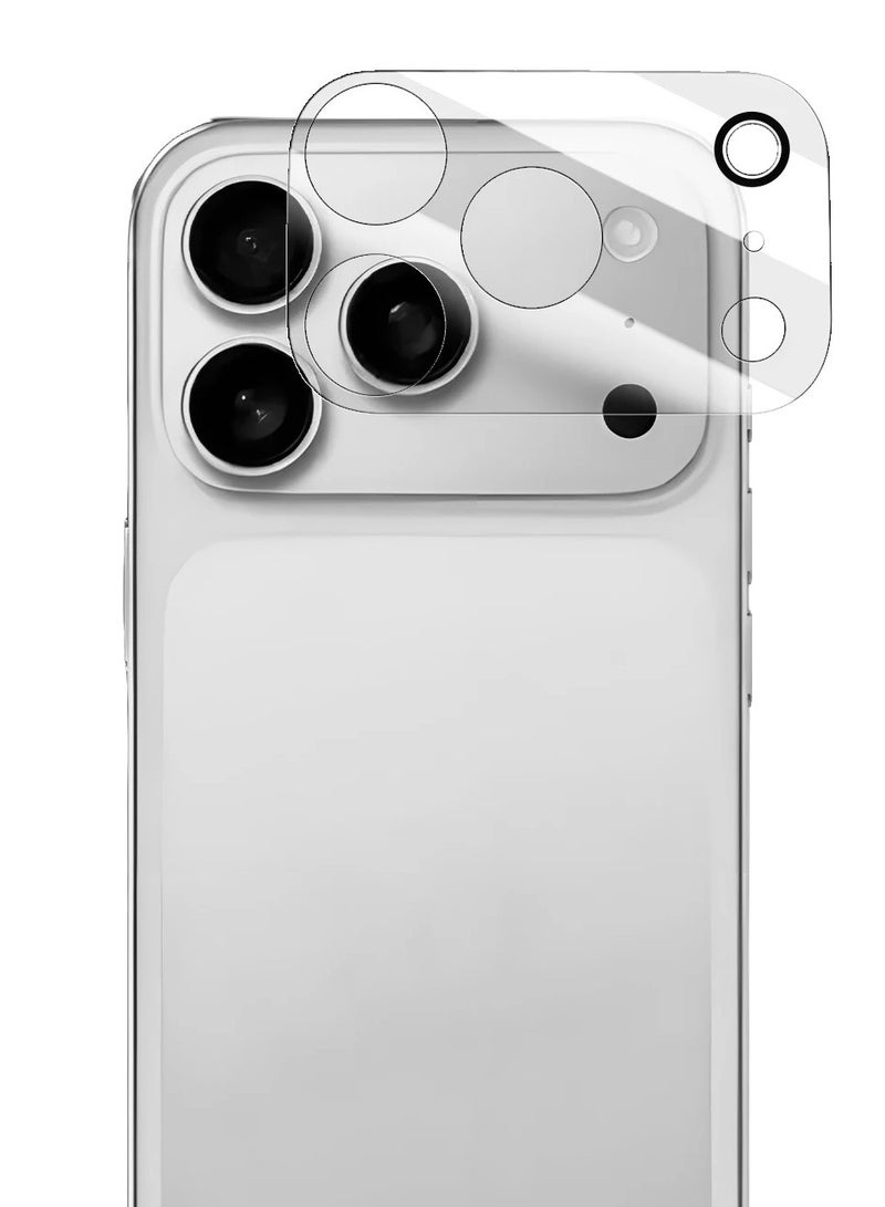 بلو فاير واقي عدسة كاميرا آيفون 17 برو ماكس، زجاج مقوى صلابة 9H بحواف منحنية ثلاثية الأبعاد، مضاد للخدوش والبصمات، طلاء طارد للماء والزيت، مقاوم للصدمات، سهل التركيب بدون فقاعات – قطعة واحدة - Image 3