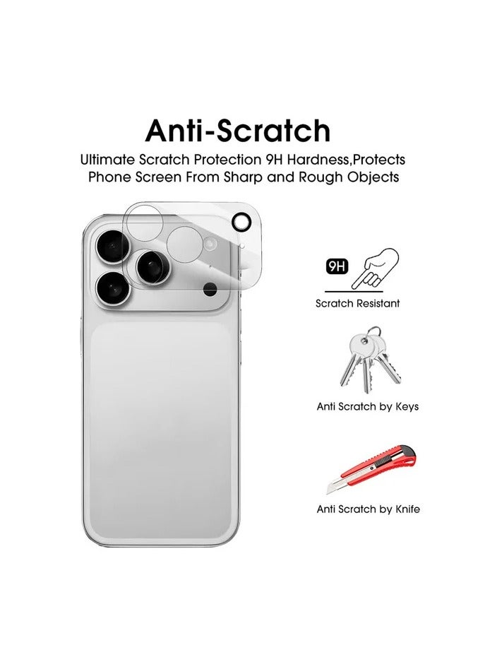 بلو فاير واقي عدسة كاميرا آيفون 17 برو ماكس، زجاج مقوى صلابة 9H بحواف منحنية ثلاثية الأبعاد، مضاد للخدوش والبصمات، طلاء طارد للماء والزيت، مقاوم للصدمات، سهل التركيب بدون فقاعات – قطعة واحدة - Image 4